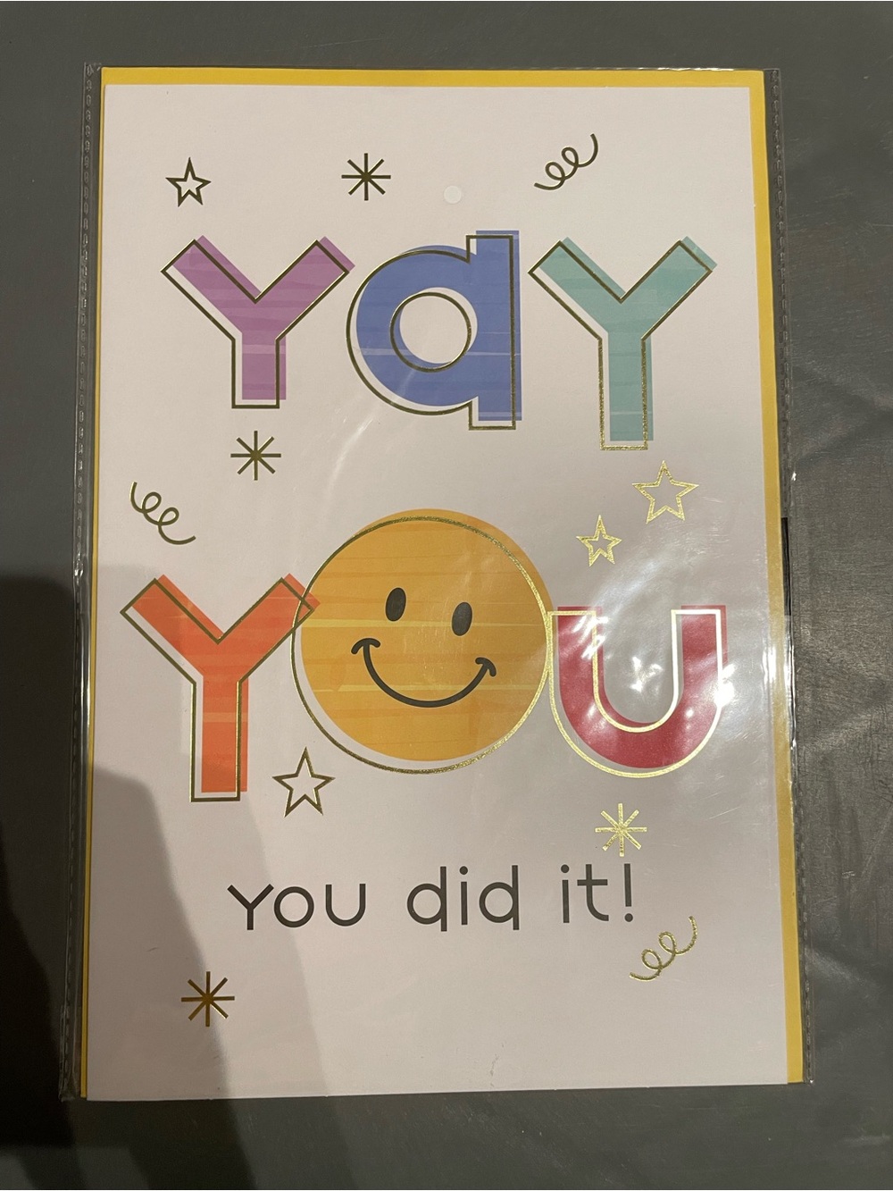 Jumbo Greeting Card 8โx12โ with Envelope โYay You, You Did It!โ New